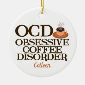 Funny Coffee Addict Monogram Barista Keramisch Ornament (Voorkant)