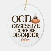 Funny Coffee Addict Monogram Barista Keramisch Ornament (Links)