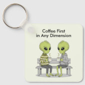 Funny Coffee and Aliens Sleutelhanger (Voorkant)