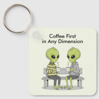 Funny Coffee and Aliens Sleutelhanger