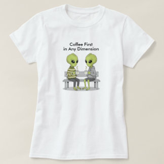 Funny Coffee and Aliens T-shirt