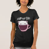 FUNNY COFFEE AND CAT LOVERS, CUP OF CAT T-SHIRT (Voorkant)