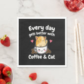 Funny Coffee And Cat Saying Caffeine Lover Barista Servet (Insitu)