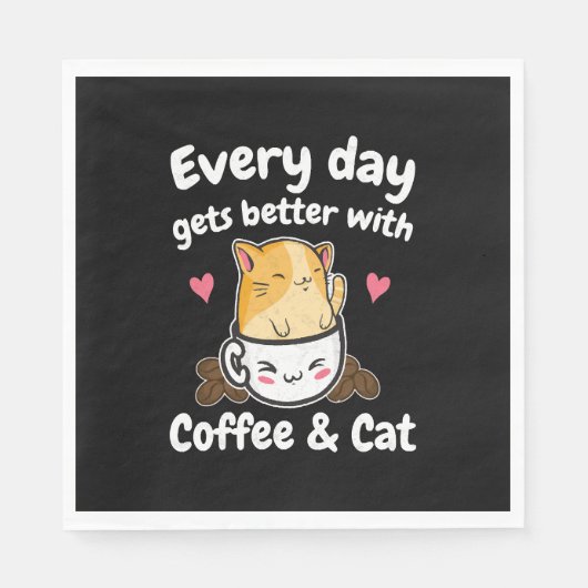 Funny Coffee And Cat Saying Caffeine Lover Barista Servet (Voorkant)
