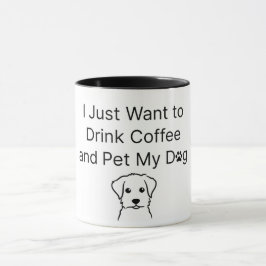 Funny "Coffee and Dog" Sarcastic Quote Mug Mok