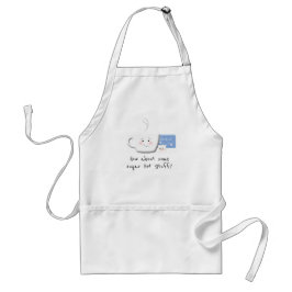 Funny Coffee and Sugar Cartoon Standaard Schort