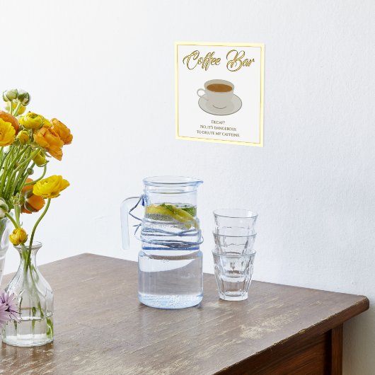 Funny Coffee Bar Text Folie Print Poster (Laag (Keuken))