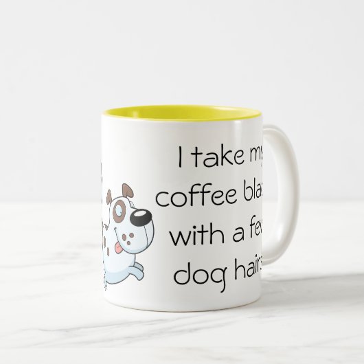 Funny Coffee black met Dog hair Mok (Voorkant rechts)