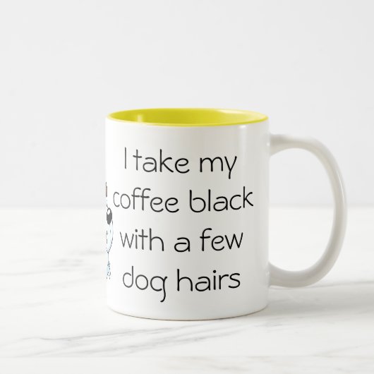 Funny Coffee black met Dog hair Mok (Rechts)