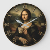 Funny Coffee Break Mona Lisa Grote Klok (Voorkant)