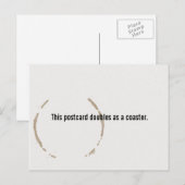 Funny Coffee Briefkaart, onderzetter, vlek, minima Briefkaart (Voorkant / Achterkant)