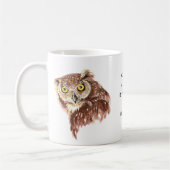 Funny Coffee, Caffeine, Quote Owl met Attitude Mok (Links)