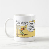 Funny Coffee Cartoon van de luchtverkeersleider Koffiemok (Links)