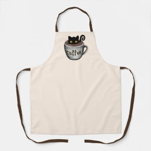 Funny Coffee Cat Apron Schort