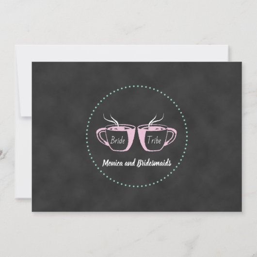 Funny Coffee Chalkboard Bridesmaid Brunch Kaart (Achterkant)
