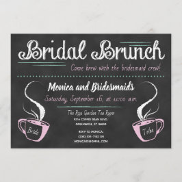 Funny Coffee Chalkboard Bridesmaid Brunch Kaart