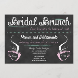 Funny Coffee Chalkboard Bridesmaid Brunch Kaart