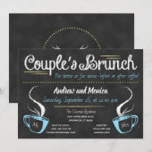 Funny Coffee Chalkboard Couple's Shower Kaart (Voorkant / Achterkant)