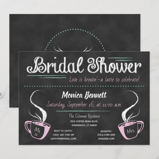 Funny Coffee Chalkboard Vrijgezellenfeest Kaart (Voorkant / Achterkant)