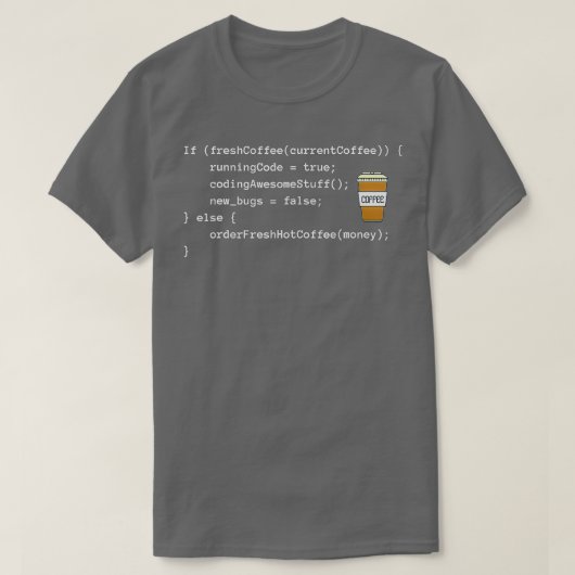 Funny Coffee Coding Programmer Java Developer  T-shirt (Design voorkant)