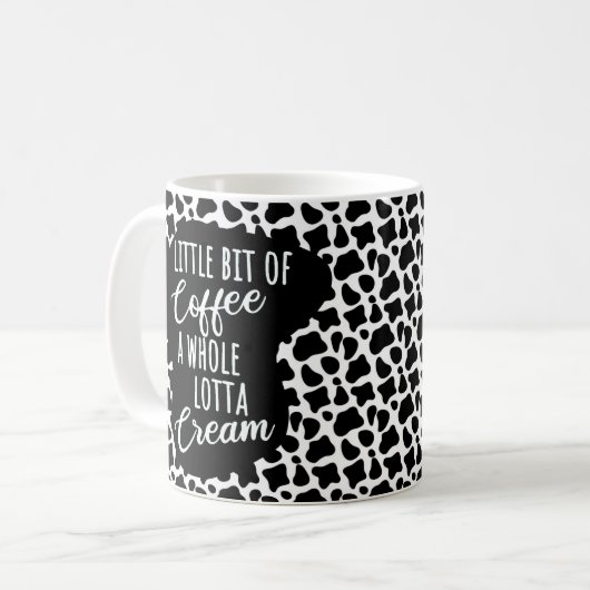 Funny Coffee Cream Koe Print Koffiemok (Voorkant links)