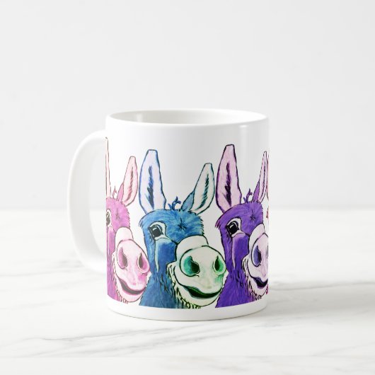 Funny Coffee Cup met Donkeys Koffiemok (Voorkant links)