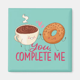 Funny Coffee en Donut Cute Valentijnsdag Magneet