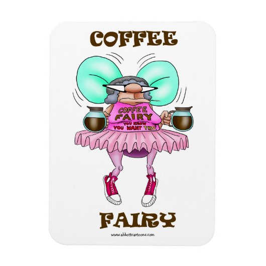 Funny Coffee Fairy Fleximagnet Magneet (Verticaal)