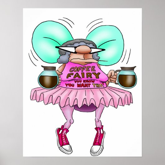 Funny Coffee Fairy Poster (Voorkant)