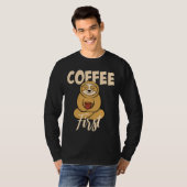 Funny Coffee First Gezegde Sloth met T-shirt (Voorkant volledig)