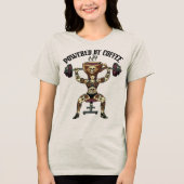 Funny Coffee Fitness Workout Illustration Tri-Blend Shirt (Voorkant)