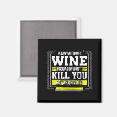 Funny Coffee Gift - Day Without Coffee Wine Kill Y Magneet (Voorkant / Achterkant)