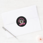 Funny Coffee Gift - Everything Is Better With Coff Ronde Sticker (Envelop)
