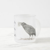 Funny Coffee heeft Donuts nodig. Ravens Bird Matglas Koffiemok (Voorkant rechts)