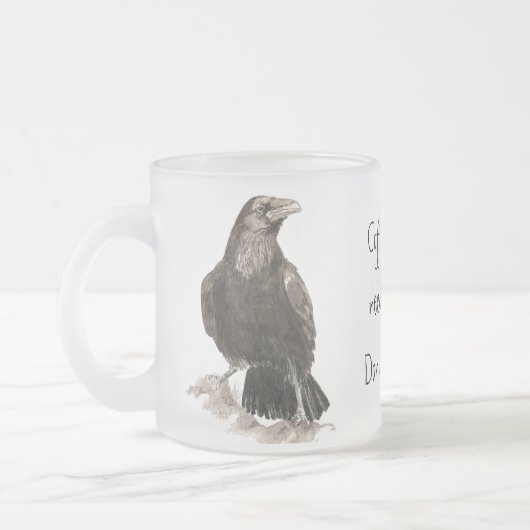 Funny Coffee heeft Donuts nodig. Ravens Bird Matglas Koffiemok (Links)