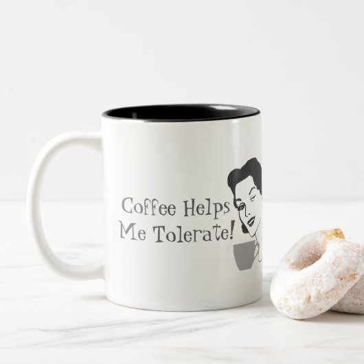 Funny Coffee helpt me om Mok te tolereren (Met donut)