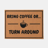 Funny Coffee Humor Minimalist Rustic Brown Deurmat (Voorkant)