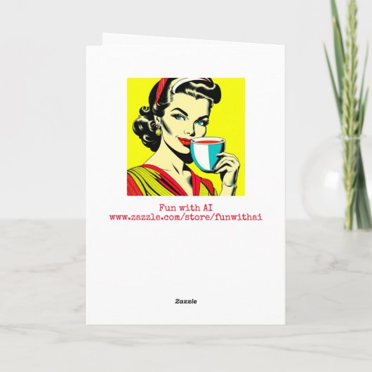 Funny Coffee Humor | Retro Lady vriendschap Kaart (Achterkant)