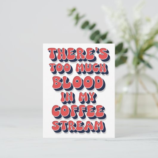 Funny Coffee humor retro pop cultuur tekst gezegde Briefkaart (Staand voorkant)