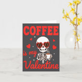 Funny Coffee Is My Valentine Caffeine Lover Retro  Kaart (Gele Bloem)