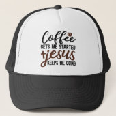 Funny coffee Jesus word art  Trucker Pet (Voorkant)