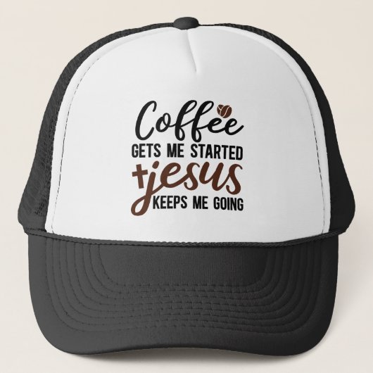 Funny coffee Jesus word art  Trucker Pet (Voorkant)