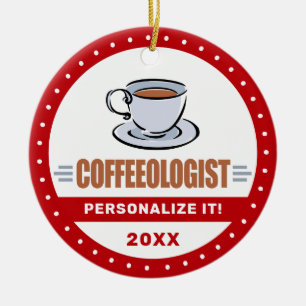 Funny Coffee Lover Barista Humoureuze Coffeeoloog Keramisch Ornament