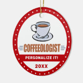Funny Coffee Lover Barista Humoureuze Coffeeoloog Keramisch Ornament (Links)