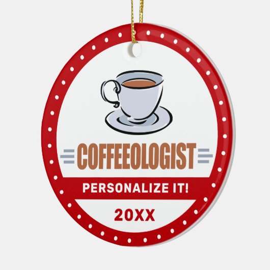 Funny Coffee Lover Barista Humoureuze Coffeeoloog Keramisch Ornament (Links)