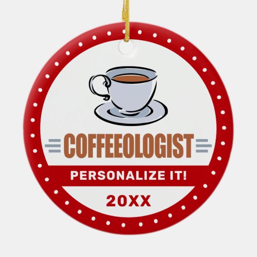 Funny Coffee Lover Barista Humoureuze Coffeeoloog Keramisch Ornament (Achterkant)