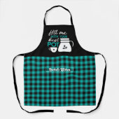 Funny Coffee Lover Best Pot Black Blauwgroen Green Schort (Voorkant)