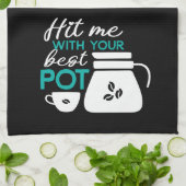 Funny Coffee Lover Caffeine Addicine Pset Pattern Theedoek (Gevouwen)