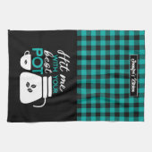 Funny Coffee Lover Caffeine Addicine Pset Pattern Theedoek (Horizontaal)