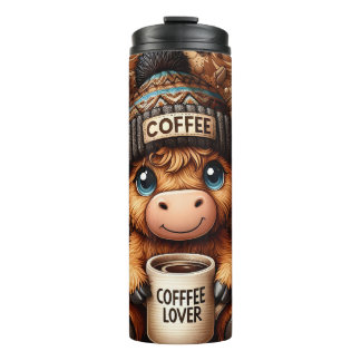Funny Coffee Lover Cow  Thermosbeker